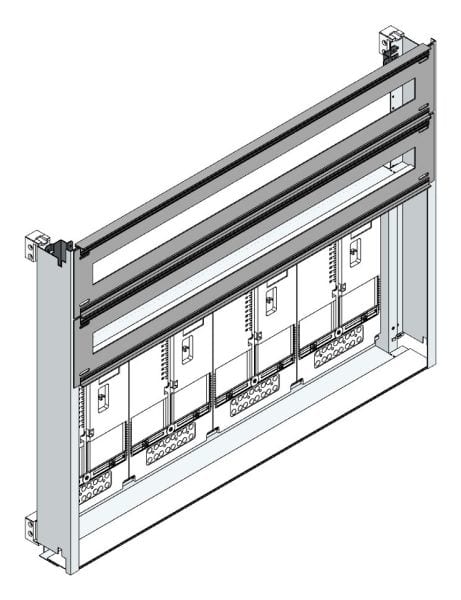 MEHLER - Zählerverteilereinsatz,4ZP, Wien TN-Netz, Einsatzmaß B915xH700mm