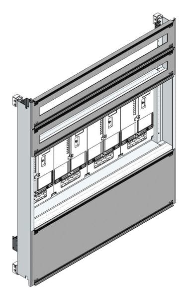 MEHLER - Zählerverteilereinsatz,4ZP, Wien TN-Netz, Einsatzmaß B915xH1000mm