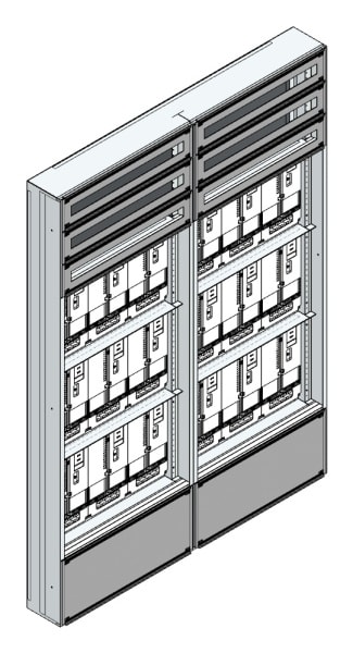 MEHLER - Maskenzählerverteiler+RW NÖ Netz für TN-Netz, außen B1410xH1950xT175mm
