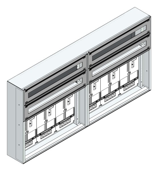MEHLER - Maskenzählerverteiler+RW Wiener Netze für TN-Netz, außen B1410xH700xT175mm