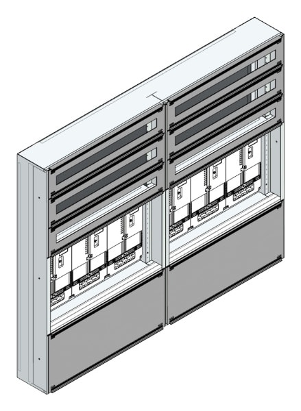 MEHLER - Maskenzählerverteiler+RW NÖ Netz für TN-Netz, außen B1410xH1150xT175mm