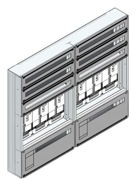 MEHLER - Maskenzählerverteiler+RW OÖ, Salzburg für TN-Netz, außen B1410xH1150xT175mm