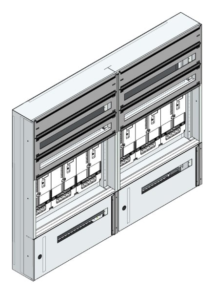 MEHLER - Maskenzählerverteiler+RW Steiermark für TN-Netz, außen B1410xH1150xT175mm
