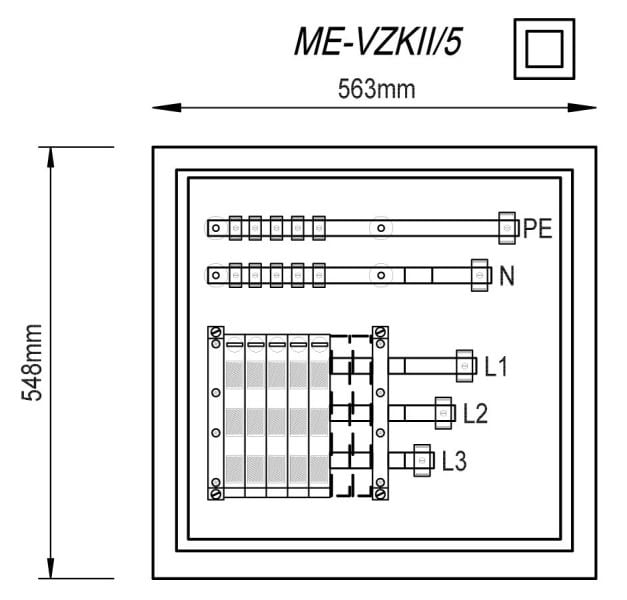 MEHLER - Vorzählersicherungskasten Wien Nische B535xH520xT135mm 5 Abgänge