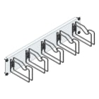 MEHLER - 19'' Kabelführungspaneel quer, 2HE mit 5 Stahlringen 75x125mm