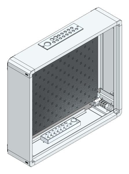 MEHLER - AP-Rangierverteiler+Rückwand m.RW, B565xH505xT130mm,inkl. MO-gelocht