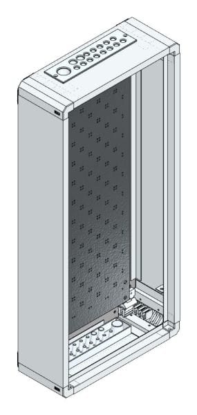 MEHLER - AP-Rangierverteiler+Rückwand m.RW, B350xH755xT130mm,inkl. MO-gelocht