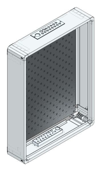 MEHLER - AP-Rangierverteiler+Rückwand m.RW, B565xH755xT130mm,inkl. MO-gelocht