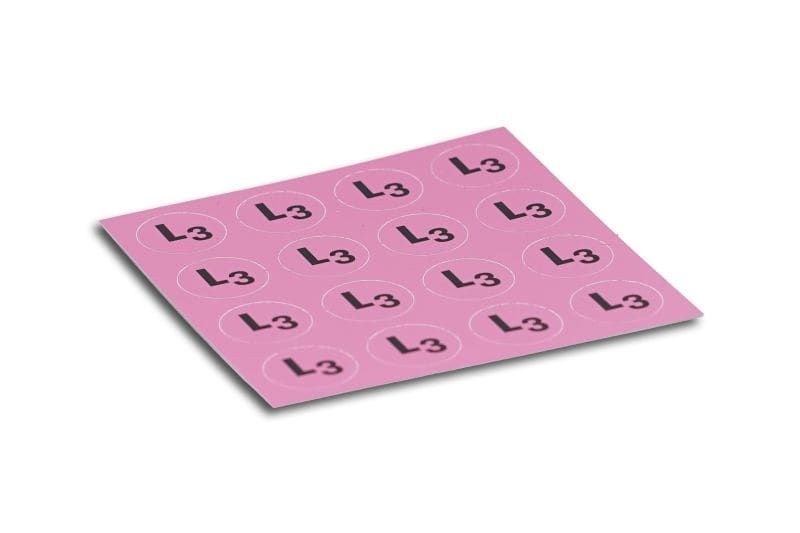 MEHLER - Aufkleber L3 violett 1 Bogen mit 16 Aufkleber