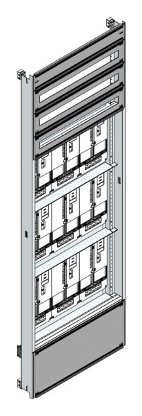 MEHLER - Einsatz f. Zählerverteiler,9ZP, TN-Netz Einsatzmaß B705xH2100mm