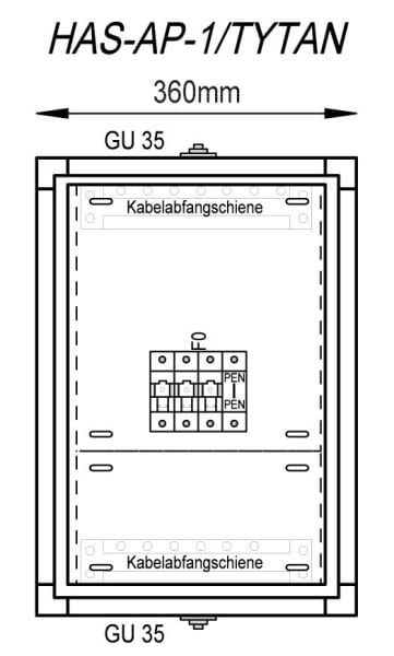 MEHLER - Hausanschlusskasten AP Aussen B360xH515xT250