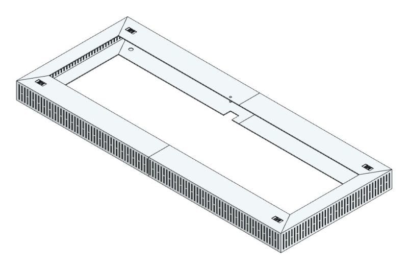 MEHLER - Lüftungshaube f. TSRM-A/1000 400x60x950mm, Öffnung 324cm2
