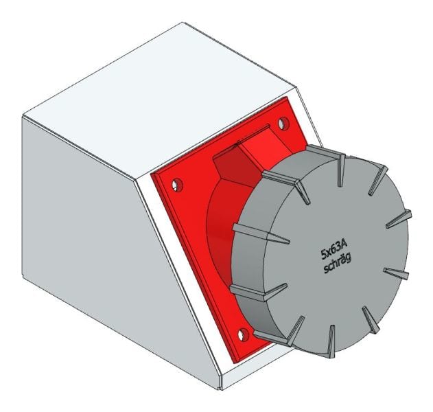 MEHLER - Konsole für CEE 5x63A schräg bei Schranktiefe 250mm