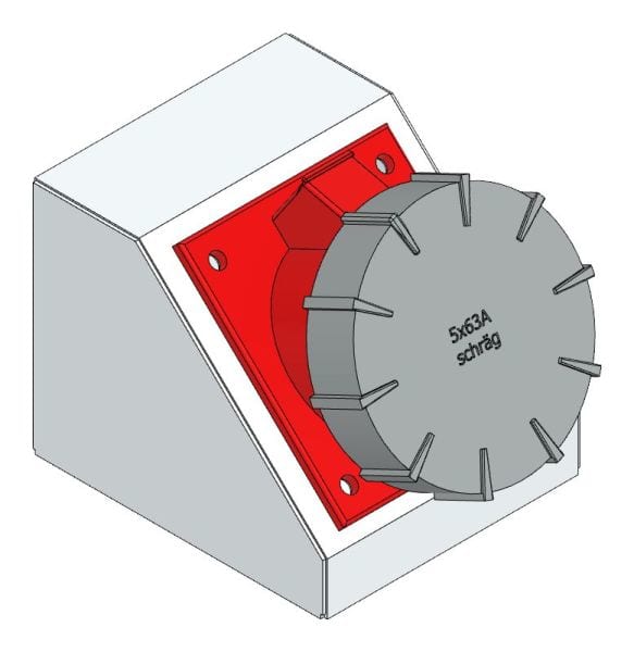 MEHLER - Konsole für CEE 5x63A schräg bei Schranktiefe 300mm