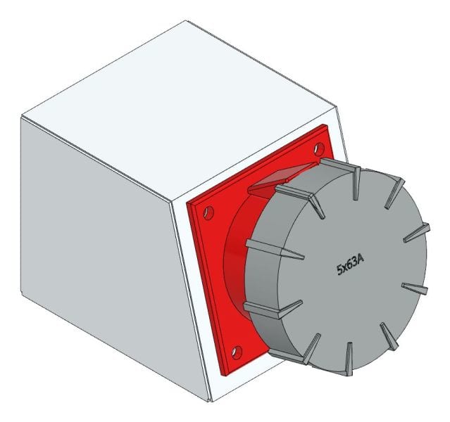 MEHLER - Konsole für CEE 5x63A gerade bei Schranktiefe 250mm