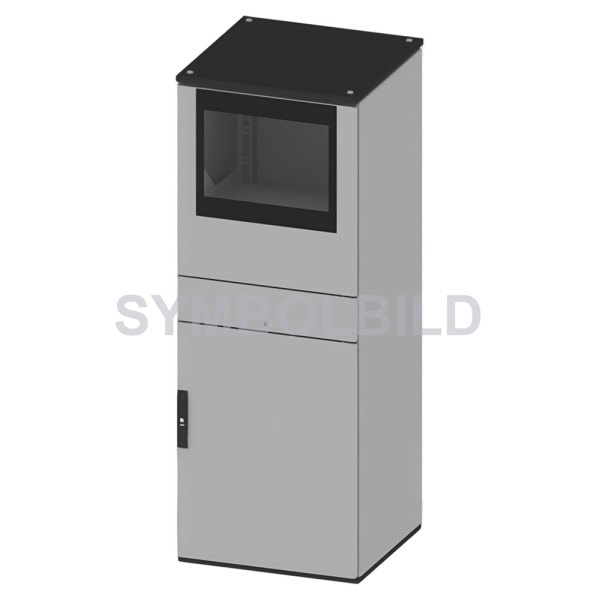 MEHLER - PC-Gehäuse B600 H1800 T800mm inkl. Sichttüre, Tastaturlade u. 19PRS