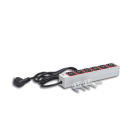 MEHLER - Steckdosenleiste 6fach C13 rot inkl. 2m Kabel mit Schuko