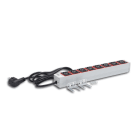 MEHLER - Steckdosenleiste 8fach C13 rot inkl. 2m Kabel mit Schuko