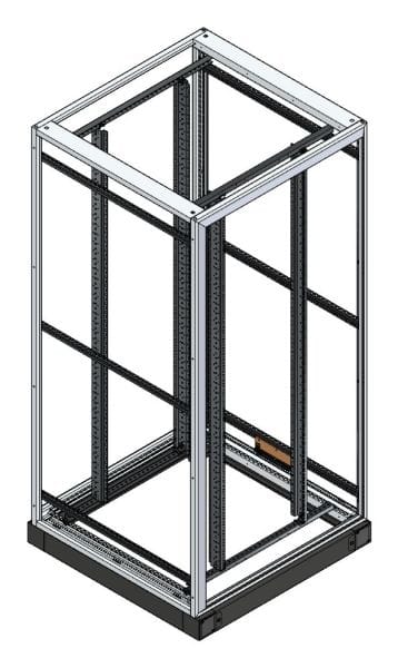 MEHLER - 42HE Standrack B1000xH2100xT1000mm inkl. 19Zoll Schiene, 100mm Sockel