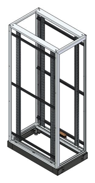 MEHLER - 42HE Standrack B600xH2100xT1000mm inkl. 19Zoll Schiene, 100mm Sockel