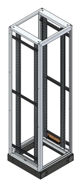 MEHLER - 42HE Standrack B600xH2100xT600mm inkl. 19Zoll Schiene, 100mm Sockel