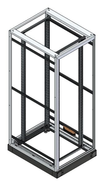 MEHLER - 42HE Standrack B800xH2100xT1000mm inkl. 19Zoll Schiene, 100mm Sockel