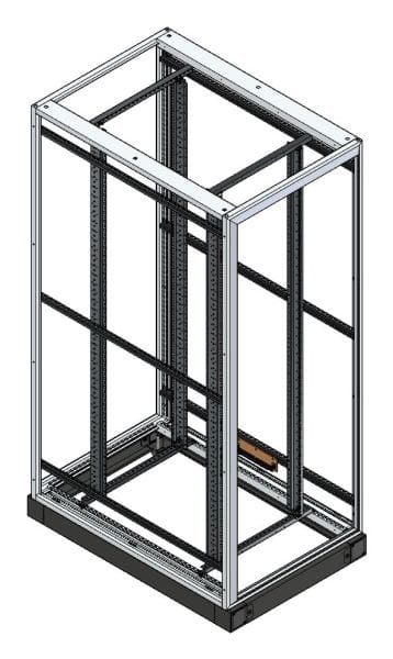 MEHLER - 42HE Standrack B800xH2100xT1200mm inkl. 19Zoll Schiene, 100mm Sockel
