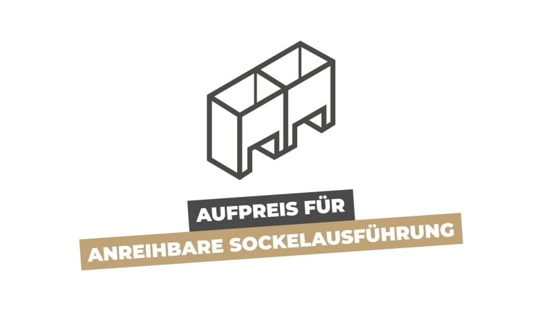 MEHLER - Aufpreis für Sockel anreihbar pro Seite f. Eingrabsockeln Höhe 1580, Tiefe 380mm