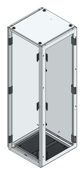 MEHLER - TSRM-Eckschrank BxTxH 600x600x1800mm inkl. Rückwand,Bodenblech, 1x Seitenwand