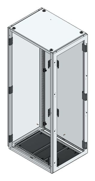 MEHLER - TSRM-Eckschrank BxTxH 600x800x1800mm inkl. Rückwand,Bodenblech, 1x Seitenwand