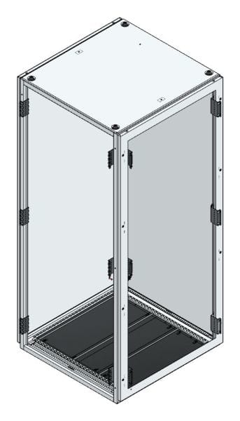 MEHLER - TSRM-Eckschrank BxTxH 800x800x1800mm inkl. Rückwand,Bodenblech, 1x Seitenwand