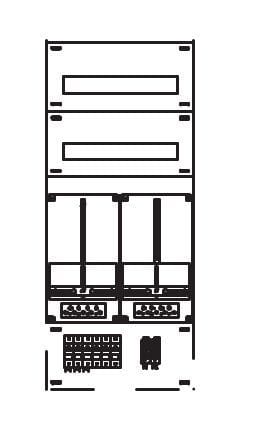 MEHLER - Zählergerüst 425x1000x155mm 2ZP inkl. VZSI 25A fix, schaltbar