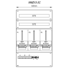 MEHLER - Zählergerüst 635x1000x155mm 3ZP inkl. VZSI 25A fix, schaltbar