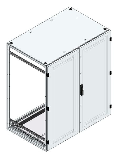 MEHLER - Alu-Anreihschrank BxHxT 1200x1400x800mm o. Rückwand, o. Seitenwand, m. Türe 2fl.