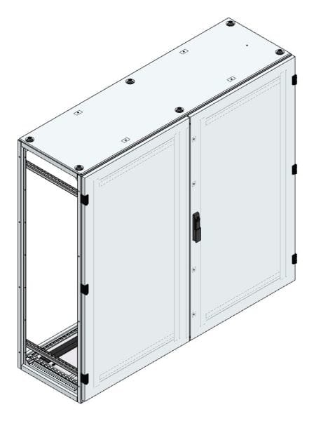 MEHLER - Alu-Anreihschrank BxHxT 1500x1400x500mm o. Rückwand, o. Seitenwand, m. Türe 2fl.