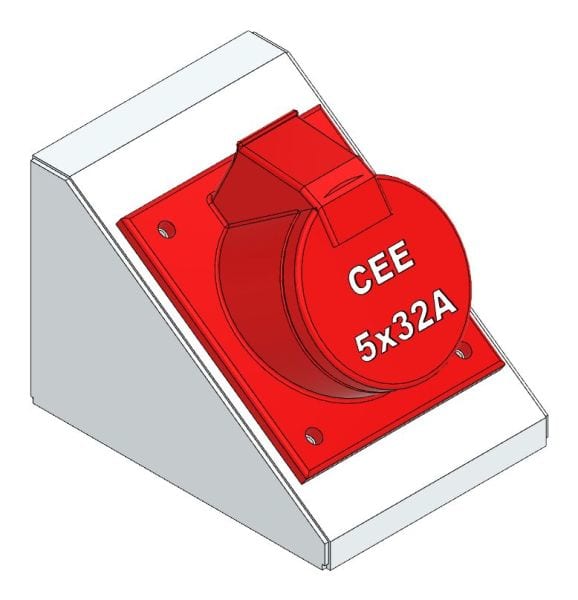 MEHLER - Konsole für CEE 5x16A/5x32A schräg