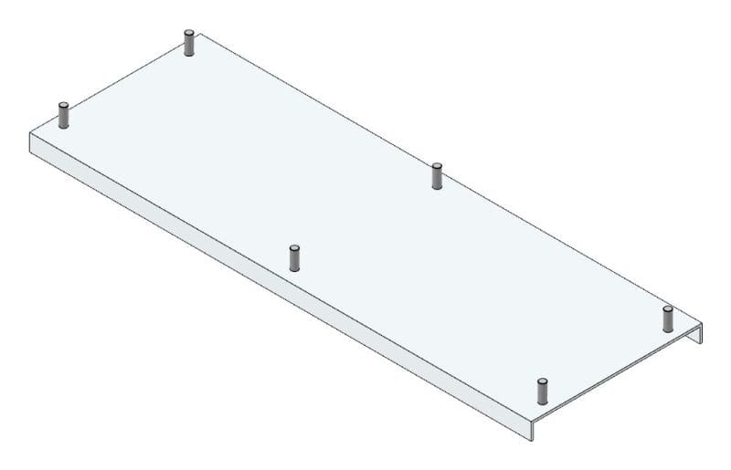 MEHLER - PVM Flanschplatte Alu, 440x150mm für Schranktiefe 330mm