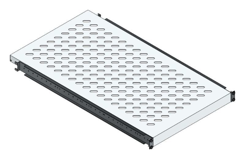 MEHLER - 19'' Fachboden 1HE, geschlitzt, max. 70kg Tiefe 800mm, v. geschraubt, h. gesteckt