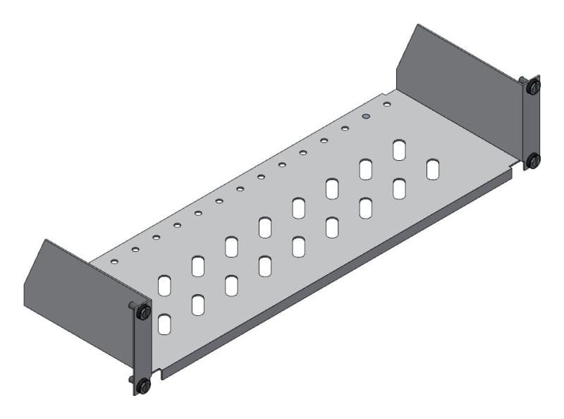 MEHLER - 19'' Fachboden 2HE, geschlitzt, max. 30kg Tiefe 150mm, vorne geschraubt
