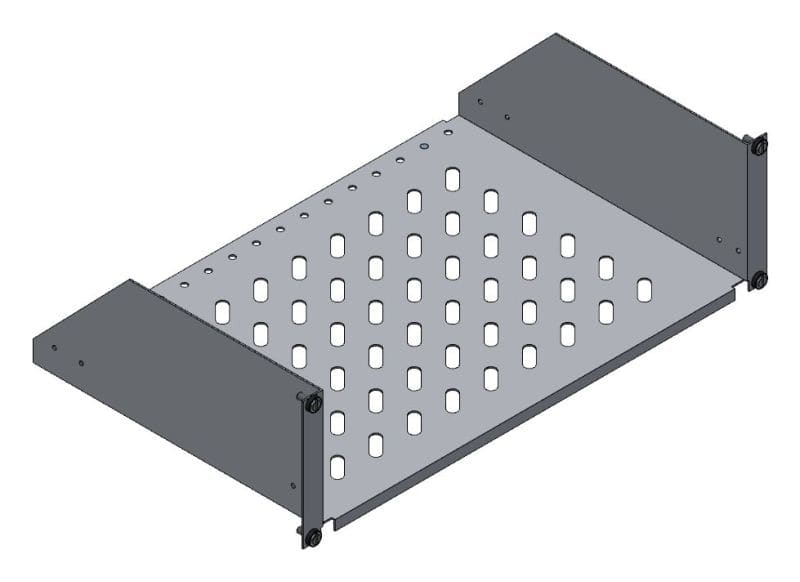 MEHLER - 19'' Fachboden 3HE, geschlitzt, max. 30kg Tiefe 300mm, vorne geschraubt