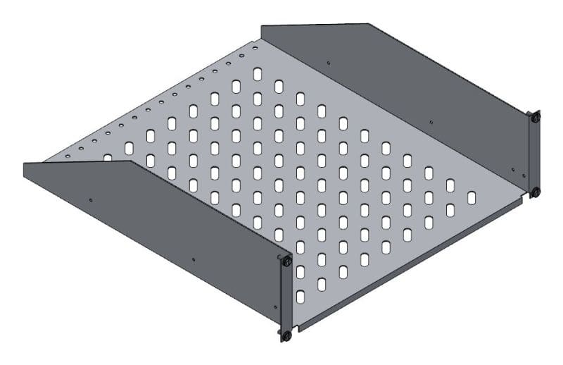MEHLER - 19'' Fachboden 3HE, geschlitzt, max. 30kg Tiefe 500mm, vorne geschraubt