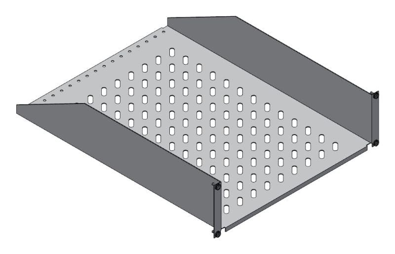 MEHLER - 19'' Fachboden 3HE, geschlitzt, max. 30kg Tiefe 600mm, vorne geschraubt