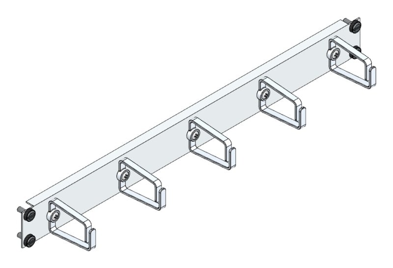 MEHLER - 19'' Kabelführungspaneel quer, 1HE komplett m. 5 PVC-Ringe, Gr. 1