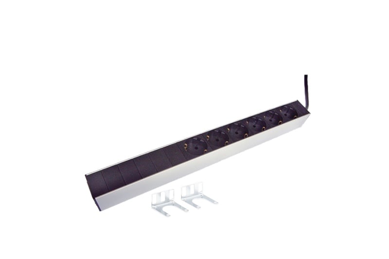 MEHLER - 19'' Steckdosenleiste 6fach Schuko, 1ph inkl. 3m Kabel