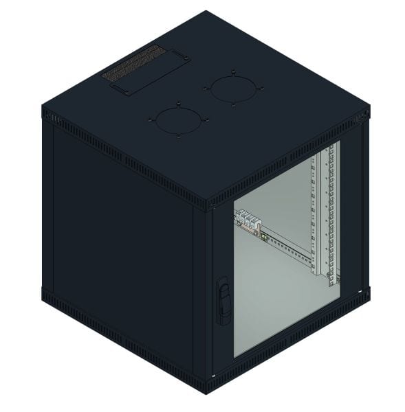 MEHLER - Büro-Wandgehäuse 12HE, 600x616x600mm, RAL 9005