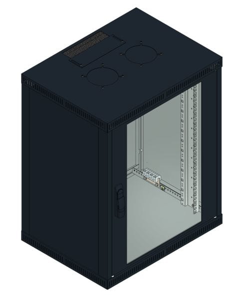 MEHLER - Büro-Wandgehäuse 15HE, 600x749x450mm, RAL 9005