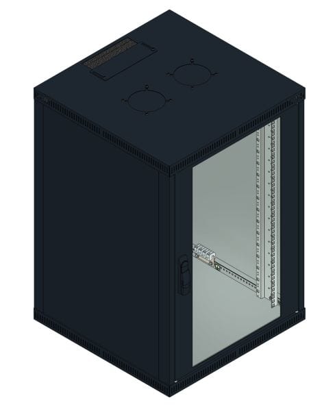 MEHLER - Büro-Wandgehäuse 18HE, 600x882x600mm, RAL 9005