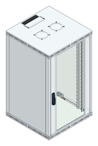 MEHLER - Büro-Wandgehäuse 21HE, 600x1016x600mm, RAL 7035