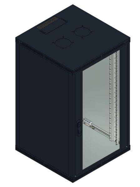 MEHLER - Büro-Wandgehäuse 21HE, 600x1016x600mm, RAL 9005