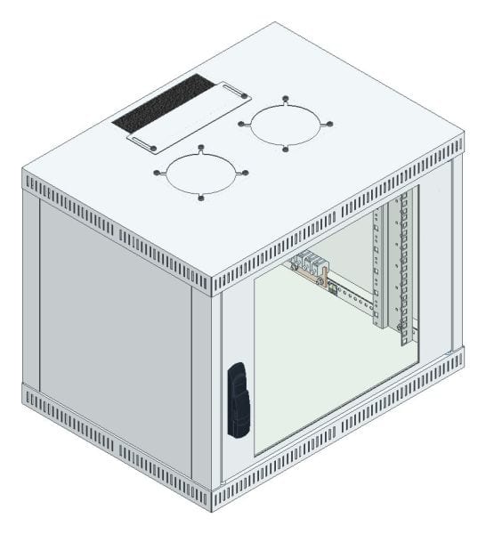 MEHLER - Büro-Wandgehäuse 9HE, 600x483x450mm, RAL 7035